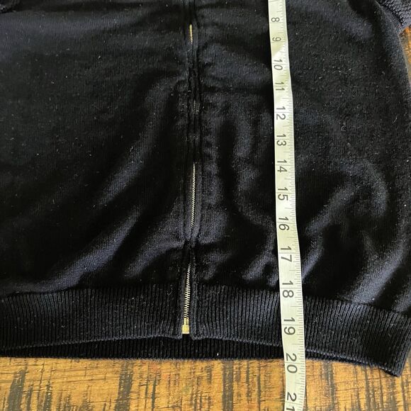 St. John Black Zip Cardigan Sweater Size Small 226 - Picture 6 of 6